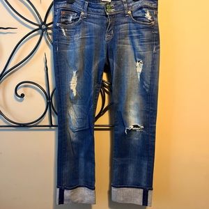 Hudson Ginny Crop Straight W/ Cuff Jeans, size 29
